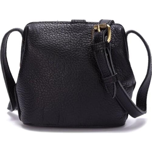2021 New In Women Genuine Leather Small Soft Bucket Handbag Crossbody Bags
