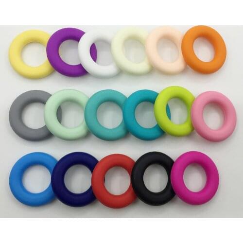 New silicone Teething necklaces Large Donut Pendant and Round Beads - Chewable, BPA-free, food-grade silicone bead Free shipping
