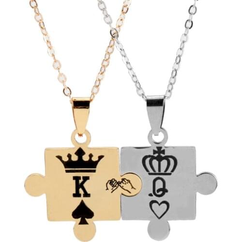 Letter K and Q Necklace for Women Lover Couple Pendant Choker Jewellery Necklaces for Teen Girls