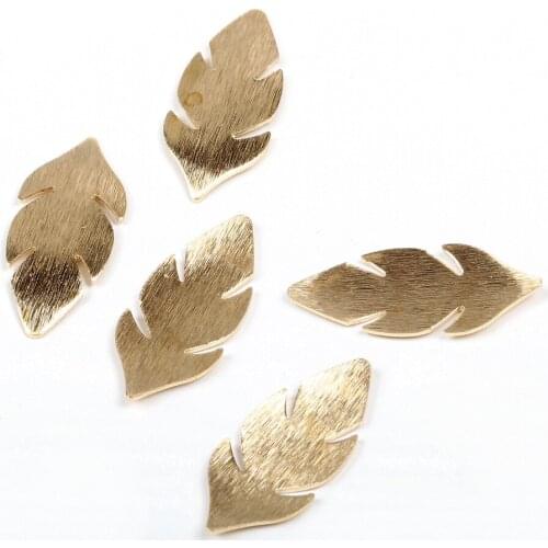 Brass Leaves Charms, Raw Brass Textured Earrings Findings,Textured Raw Brass Pendant,Brass Geometry Earrings,30x13mm-RB1022
