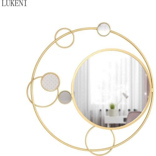 Simple and Modern Metal Ornaments Living Room Porch Sofa Background Wall Mirror Wall Hanging Shop Model Room Wall Decoration