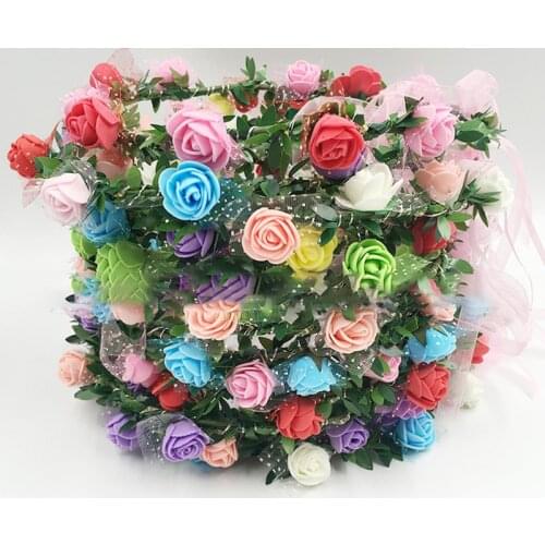 Flower Garland Rose LED String Lights Christmas Holiday Lights for Valentine Wedding Decoration Fairy Lights String Lights