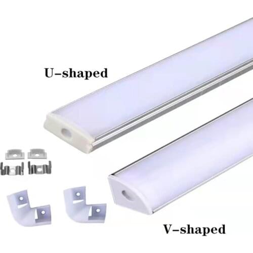 LED aluminum channel 0.5m, for 3528 5630 5050 LED strip U/V shape LED aluminum channel milk white cover/transparent cover