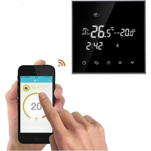HY03WE-4 Wi-Fi 7 Days Timer Programmable App Encho Wifi Wireless Digital Thermostat LCD Touchscreen Case with Geofencing