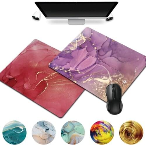 Waterproof Portable Home Office Computer Mouse Pad Small 25x21cm Watercolor Pattern Series Gaming Mousepad PU Leather Mouse Mat