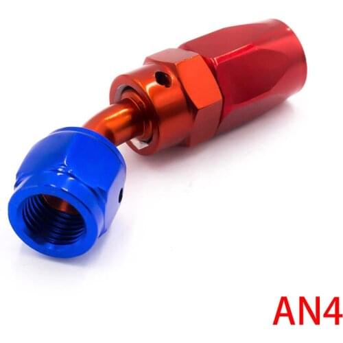 High Performance Fitting AN04 Aluminum Fittings 45 Degree Oil/Fuel/Swivel hose fittings Hose End Fitting TT100351-4