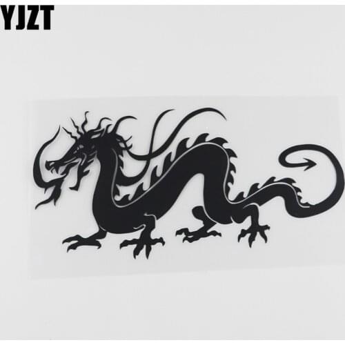 YJZT 18.5CMX9.3CM Chinese Dragon Symbol Sign of Wealth Decal Vinyl Car Sticker Black /Silver 13C-0179