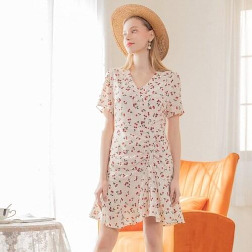 Summer Dress Female Floral Woman Beach Dress Short Sleeve Button Casual Womens Dresses Asymmetrical Summer Dress Woman 2021