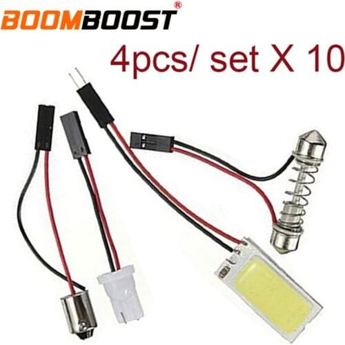 10 pieces 21SMD COB LED Car Panel light Interior Room Dome Car Light Bulb Lamp with 3 Adapters best price sale