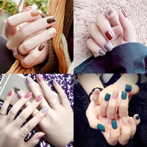 120PCS Fake Nail Creative Solid Color False Nail Artificial Nail Tips Nail Extension Manicure Tool for Women Girl DIY Nail Art