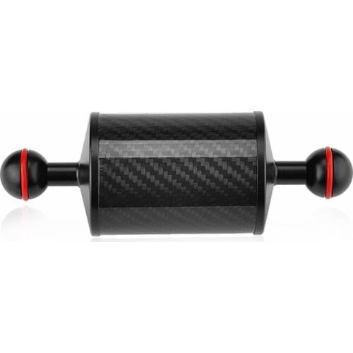 2PCS D60mm Carbon Fiber Underwater Float Double Ball Arm for Connecting Diving Tray Housing Video Light/Strobe Buoyancy Mount