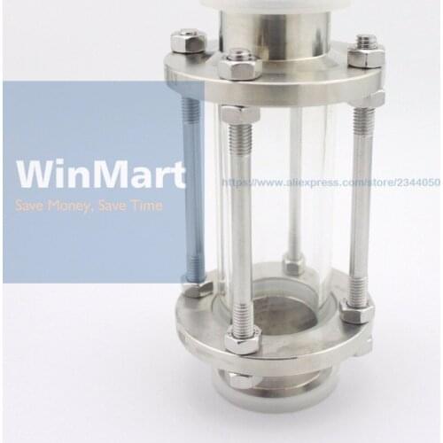 32mm 304 Stainless Steel Sanitary Fitting 1.5" Tri Clamp type Flow Sight Glass For Homebrew Diary Product