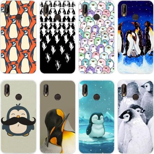 41H Penguin Party Soft Silicone Tpu Cover Case for huawei Nova 3 3i p smart