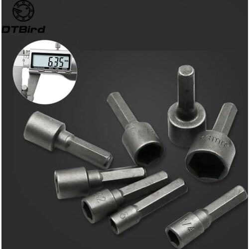 9Pcs 1/4" Hex Shank Power Nut Driver Drill Bit Metric Socket Wrench Screw 5-13mm Magnetic Nut Driver Set Socket Adapter
