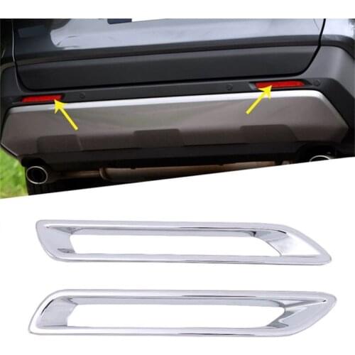 Abaiwai ABS Chrome Car Back Rear Fog Light Lamp Cover Trim For Toyota RAV4 2019 2020 Car Styling Accessories 2Pcs/set
