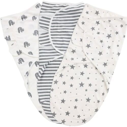 Cotton swaddling wraps for newborn babies, summer thick baby kick-proof wraps for children with stars and stripes