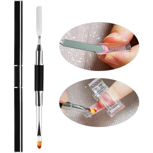 Lurayee Acrylic UV Gel Dual-Ended Gel Brush & Picker Nail Extension Gel Brushes Pen for Nail Extending Painting