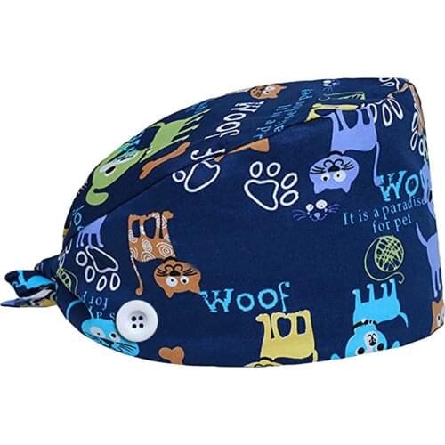 Cotton Printing Upgrade Cap Female Oral Beauty Pet Hospital Doctor Nurse Cap Pharmacist Cap Experimental CAP Baby Cap