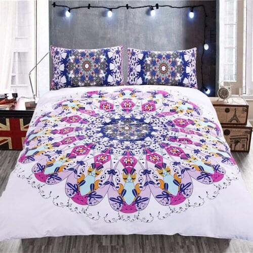 Bedding Set Duvet Cover Set Creative Original Floral Lotus Mandala Bed Set Twin Full Queen size AU pillow case