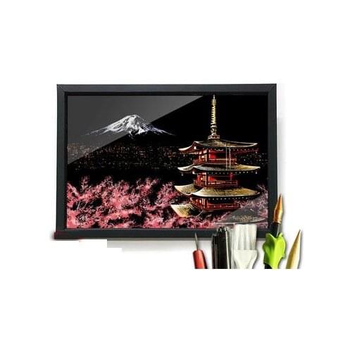 City Night View Large A3 Gold Painting Art Scratch Painting Manual Diy Creative Production Color 8k Scratch Paper