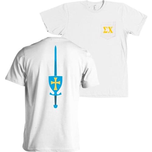 2019 Fashion Casual Men T-shirt Sigma Chi Military Service Recognition Bella + Canvas POCKET Shirt MORE COLORS