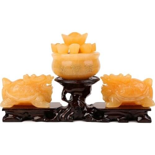 Natural Crystal Animal Hand-Carved Topaz Dragon Turtle Array, a Set of Healing Reiki mineral quartz home wedding decorations