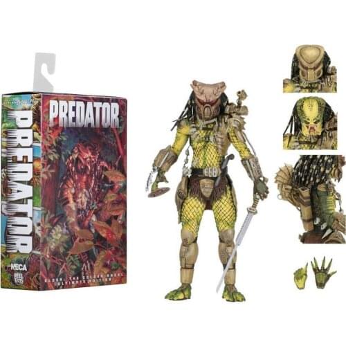 NECA Predater Elder Predater Gold Kenner Leader Clan Chief Action Figure Collection Model Toy 18cm
