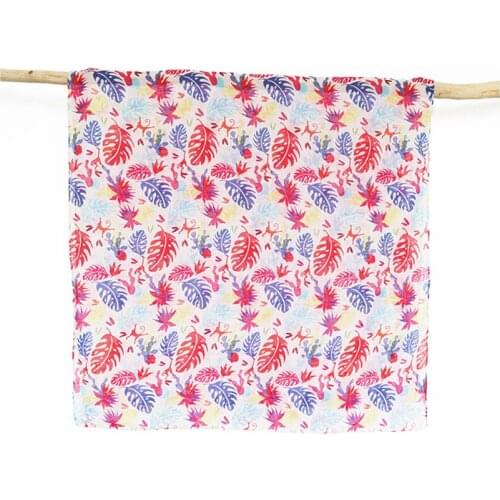 2021 New Leaf Print Scarf Shawls Long Soft Beach Leaves Scarves Hijab Wrap