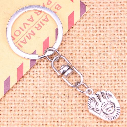 New Fashion Keychain 20x14mm baseball glove Pendants DIY Men Jewelry Car Key Chain Ring Holder Souvenir For Gift