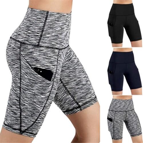 New Lady Women Running Jogging High Waist Out Pocket Short Athletic Yoga Shorts Elastic Waist Hot Pants Dropship #0404