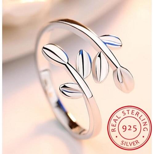 New 100% 925 Sterling Silver Fashion Women Cute Branch Rings Wonderful Gift For Girls Teen Lady Wedding Party Jewerlry