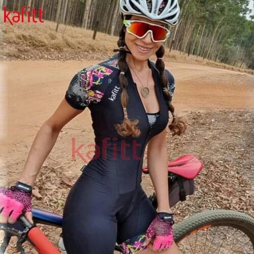 KAFITT New Female Professional Team Triathlon Short-sleeved Jersey Sexy Underwear Racing Team Uniform Suit Riding Sportswear