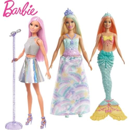 Original Barbie Baby Dolls Mermaid Princess Rock Stars Fashion Birthday Present Girl Bonecas Kids Toys for children Girls