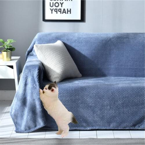 Pet Anti-scratch Sofa Cover Universal Dustproof Sofa Towel Soft Coral Fleece Blanket Throw on Sofa Bed Travel Plaids Bedspreads