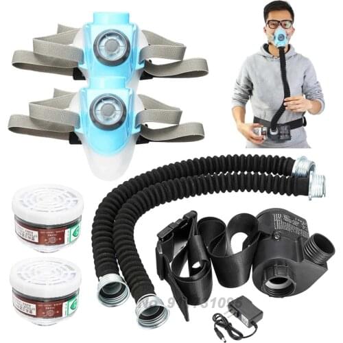 8 In 1 Portable Air Supply Respirator Electric Air Supply System Dust Mask Coal Mine Industry Dust Protection Half Mask