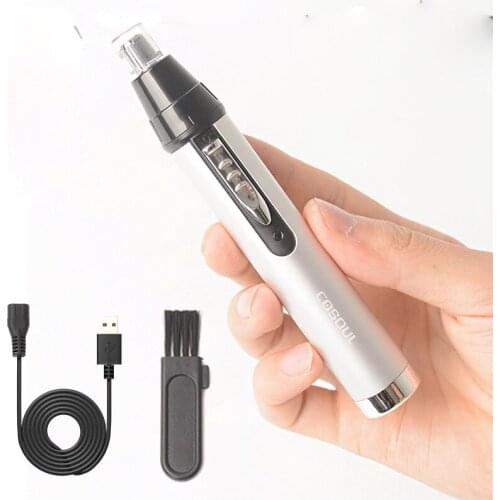 Professional Man and Woman rechargeable nose trimmer metal body Nose Hair Trimmer Ear Nose Neck Eyebrow Trimmer Nose Hair cut