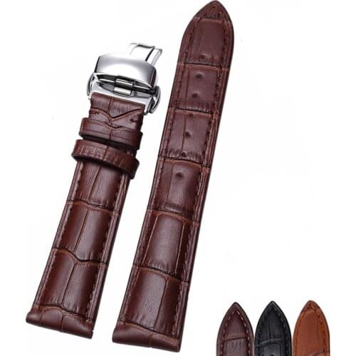BEAFIRY Genuine Leather 12mm 14mm 16mm 18mm 20mm 22mm Watch Band Calfskin Leather Watch Strap for Men Women Belt Brown Black