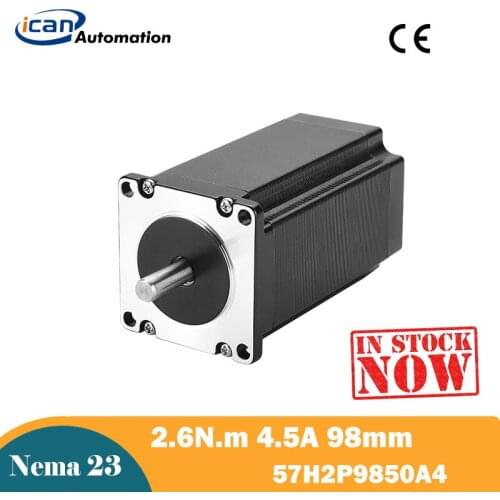 ICAN Stepper Motor Nema 23 57x98mm 2.6Nm 4.5A 57H2P9850A4 CNC Components Kit Step Motor