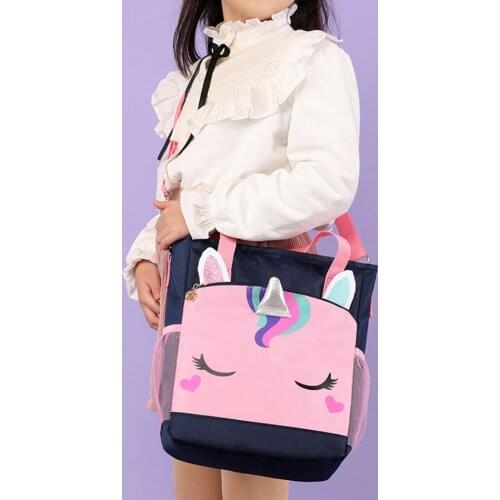 Children School Bags for Girls Unicorn Hand Bag Tote Nylon Kids Bags Girl Shoulder Bag Shoulder Handbags Student Book Bags