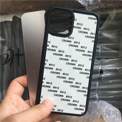 Sublimation Blank phone cases cover shell rubber TPU case for iphone12 xr mini 6 7 8 plus xs max with matel plate in 11 pro ma