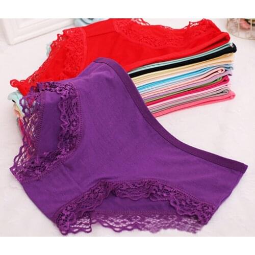 New Women Underwear Solid Modal Patchwork Lace Sexy Briefs Bamboo Fiber Natural Color Comfortable Breathable Women Briefs 1830