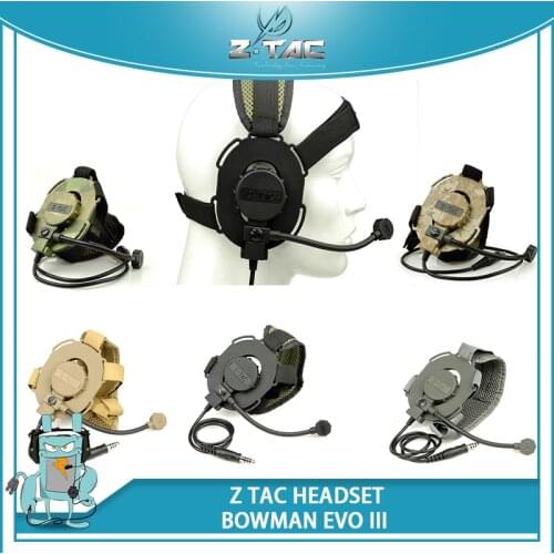 Z TAC Airsoft Bowman Evo III Element Airsof Airsoft Military Hat Cap Headsets Peltor Z Tactical Headset For Midland PTT Z029
