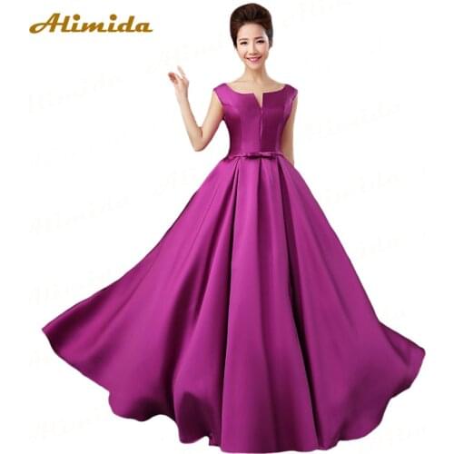 ALIMIDA Robe De Soiree 2020 Elegant Evening Gowns Floor Long V-Neck Back Corset Formal Party Dress A-Line vestidos de festa