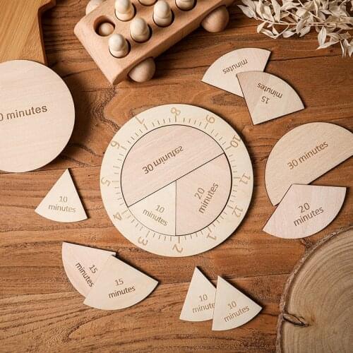 Children Wooden Clock Toys puzzle Hour Minute Second education 17pc/1Set Montessori Baby toys Early Learning Math Teaching Gift
