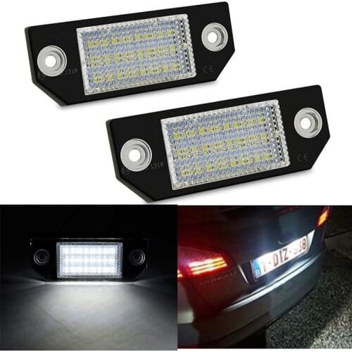2PCS White for Ford LED License Number Plate Lights signal lamp car light assembly for Ford Focus C-MAX MK2 Error Free Rear luce