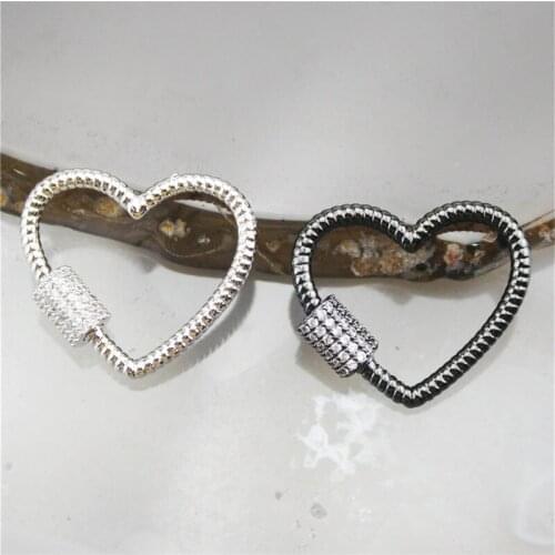 20*20mm 10pcs/lot New fashion cz clasp charm,popular and multi color heart shape pendant jewelry accessories