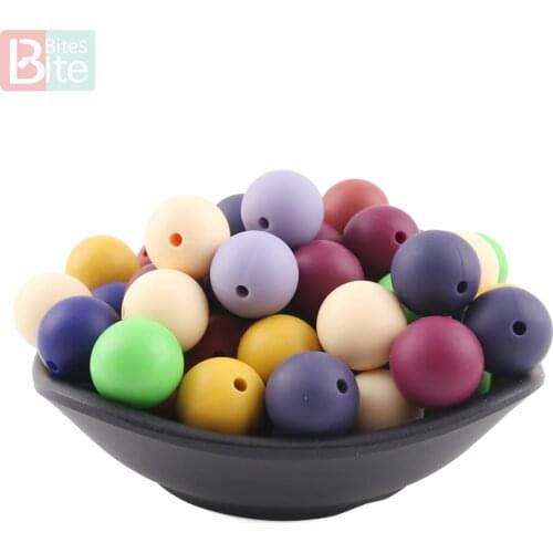 Bite Bites New Color 20pc 15mm Silicone Beads DIY Baby Teething Necklace Made BPA Free Soft Beads Baby Teether New Color