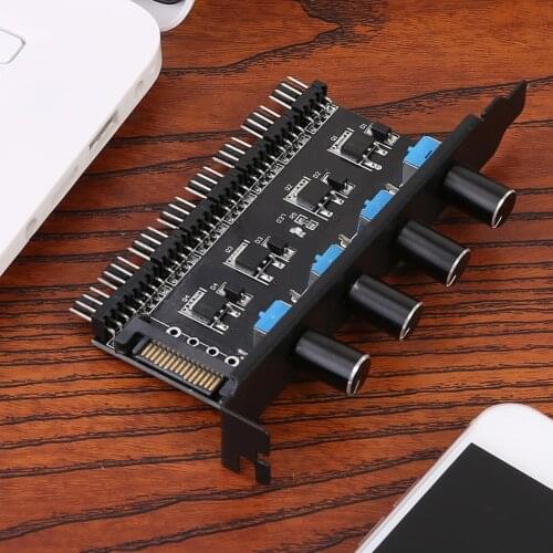 8 Channels Cooling Fan HUB 4 Knob Radiator Speed Controller for CPU PC Case