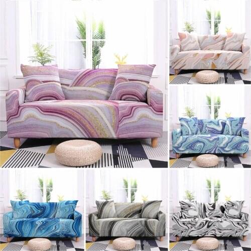3D Abstract Elastic Sofa Cover Spandex Stretch Marble Print Sofa Slipcovers for Living Room Couch Cover 1/2/3/4 Seater