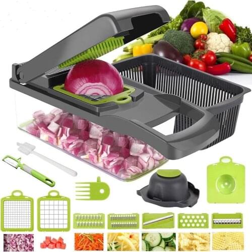 AIRMSEN Vegetable Cutter Slicer Kitchen Accessories Fruit Cutter Potato Peeler Cheese Grater Vegetable Slicer With Drain Basket